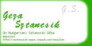 geza sztancsik business card
